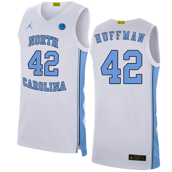 2020 Men #42 Brandon Huffman North Carolina Tar Heels College Basketball Jerseys Sale-White - Click Image to Close
